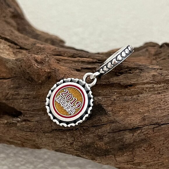 Pandora Happy New Year 2019 Pig Year China S925 Silver Dangle Charm - Picture 3 of 4